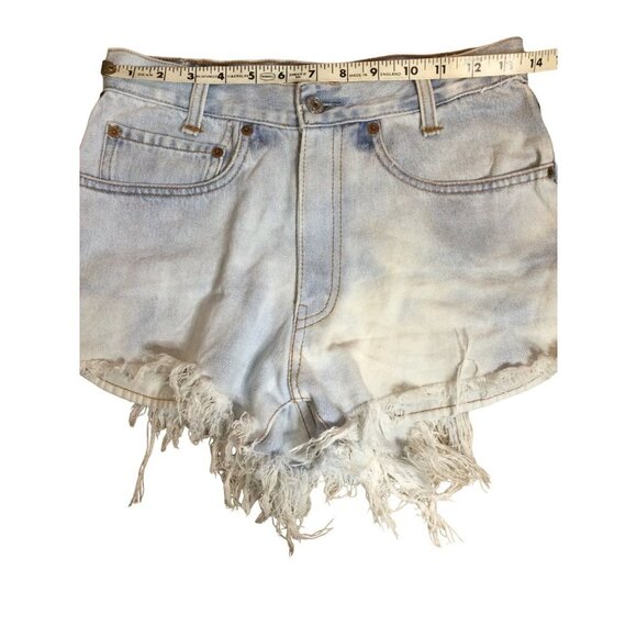 Levis Cut off Booty Shorts distressed raw hem bleached faded coastal cowgirl - Picture 4 of 7